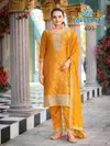 Vartika By Mrudangi Pure Viscose Jaquard Top With Bottom Dupatta Exporters In India
